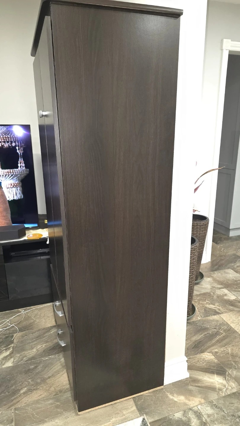Dark Brown Wardrobe with Drawers - photo 3