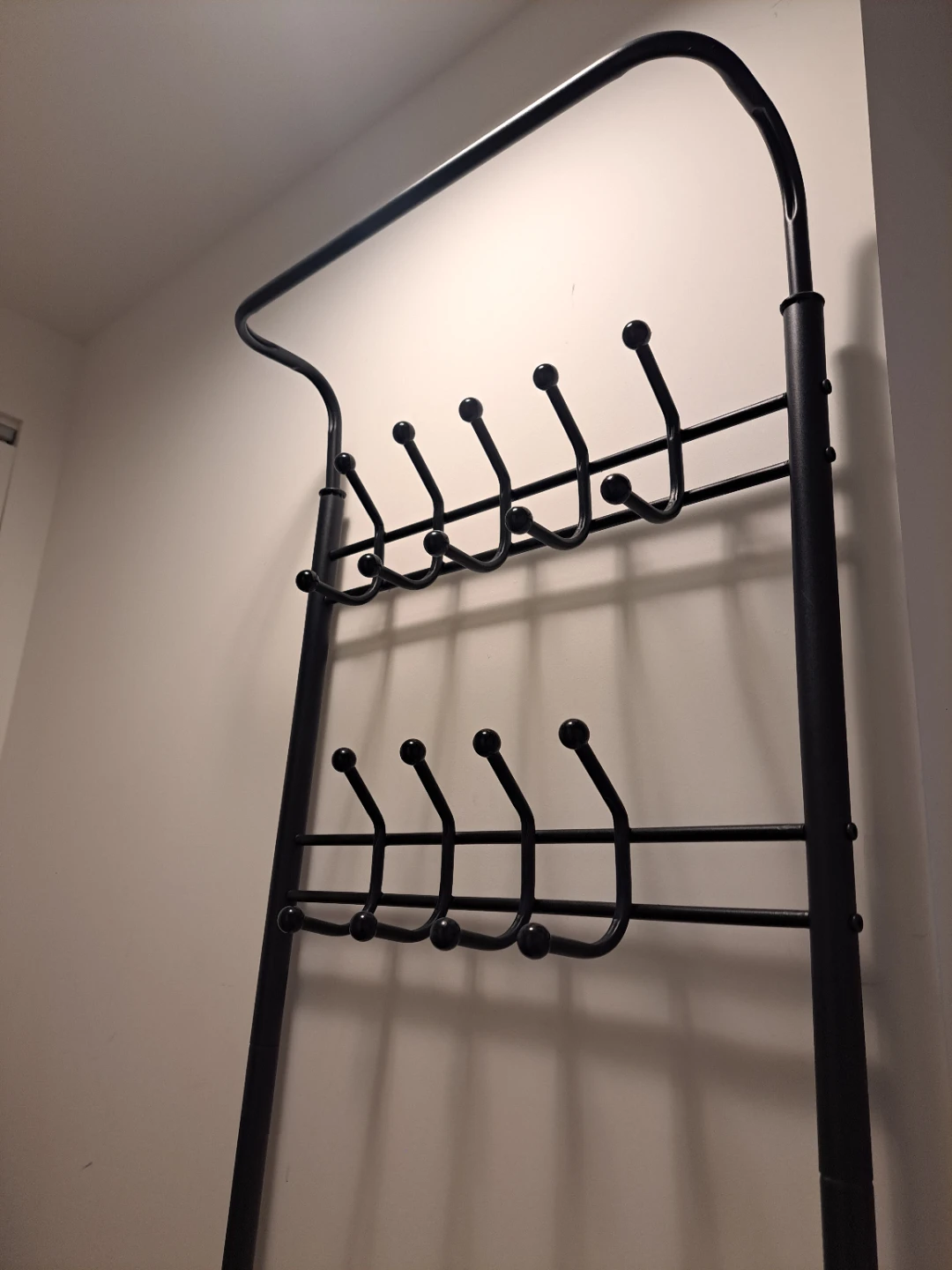 Black Metal Hall Tree with Shoe Rack - photo 3