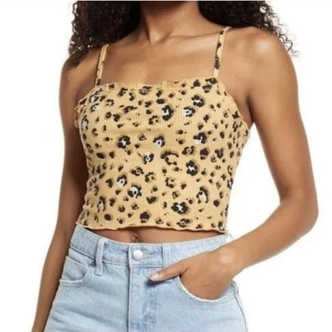 BP. Leopard Print Ribbed Cropped Cardigan & Camo Top Set 🏆NWOT - photo 2