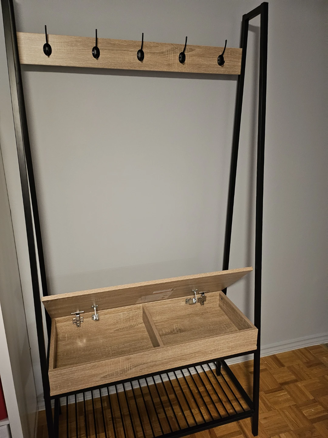 Hall Tree with Storage Bench and Hooks