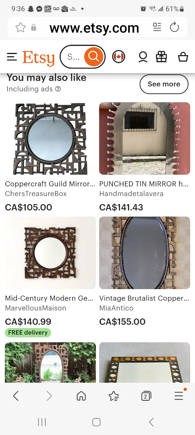 Vintage Brutalist Style Coppercraft Guild Mirror - photo 3