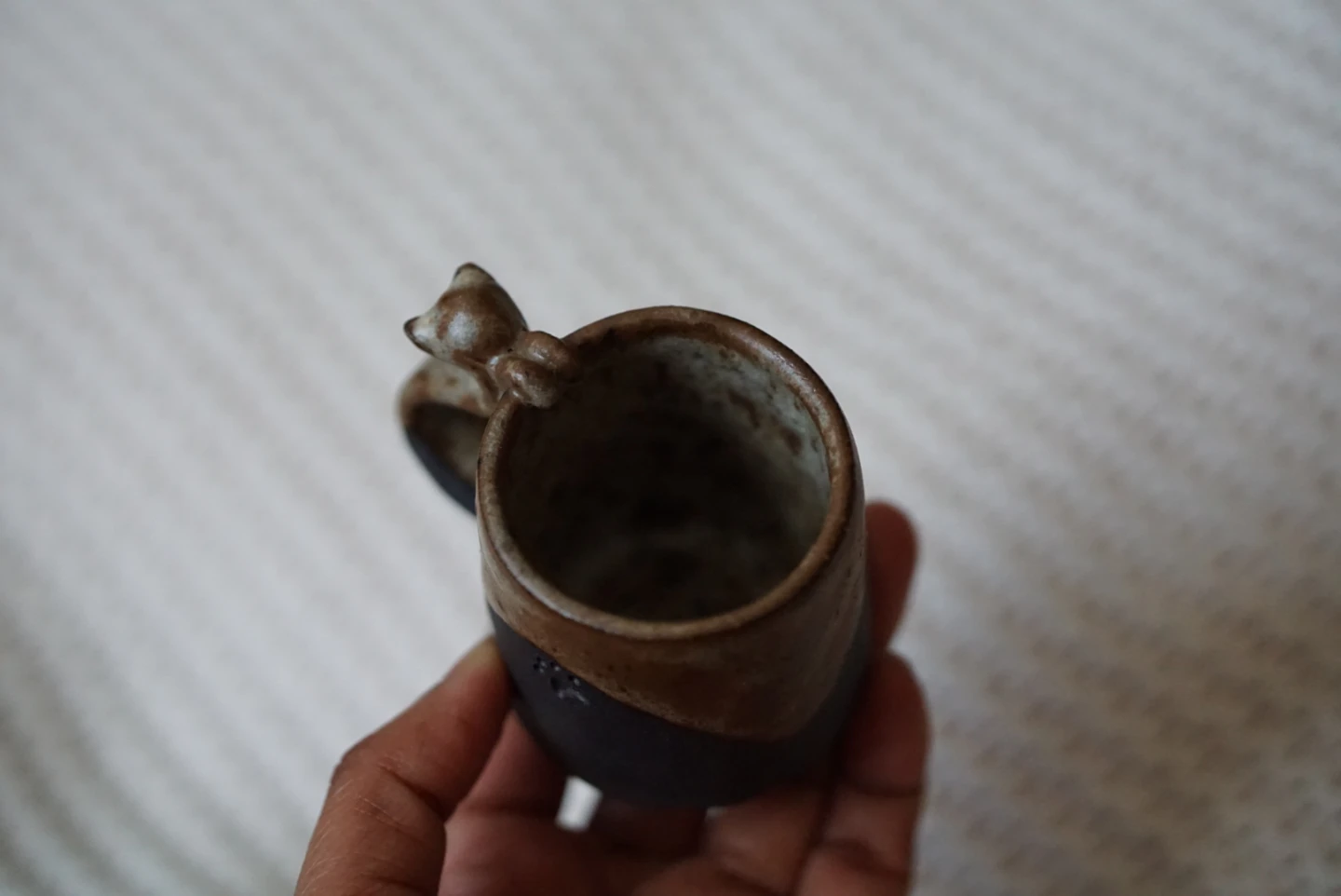 Handmade Ceramic Espresso Cup with Unique Handle - photo 4