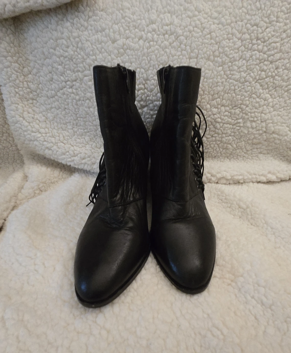 ALDO Black Leather Ankle Boots with Fringe - photo 2