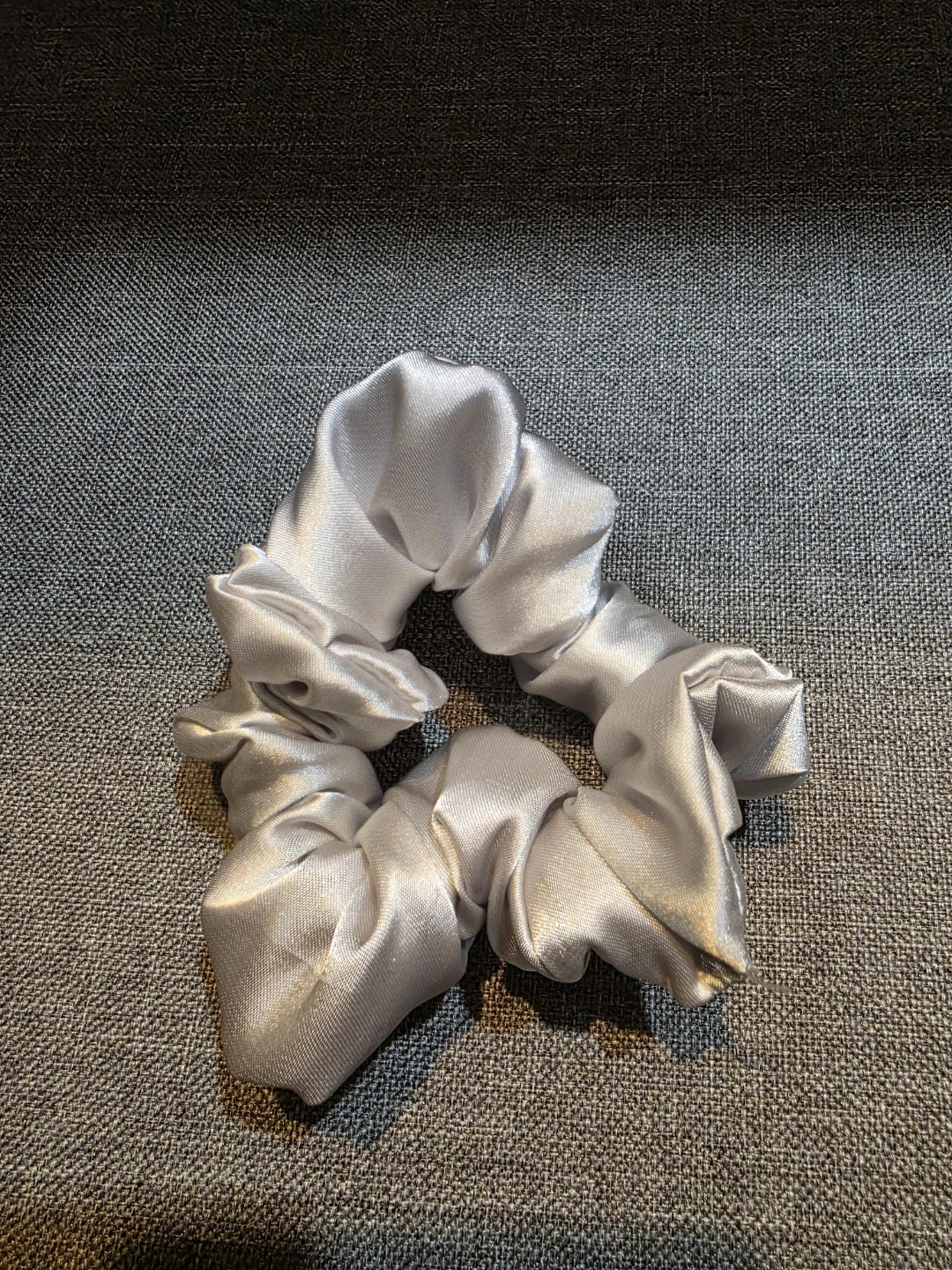 Silver Satin Scrunchie (Small)