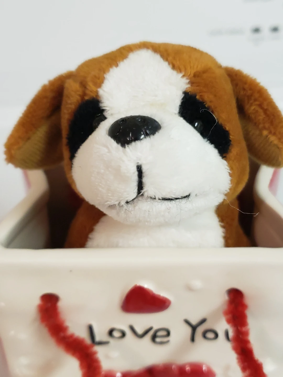 Plush Dog in "I Love You" Ceramic Pot - photo 3
