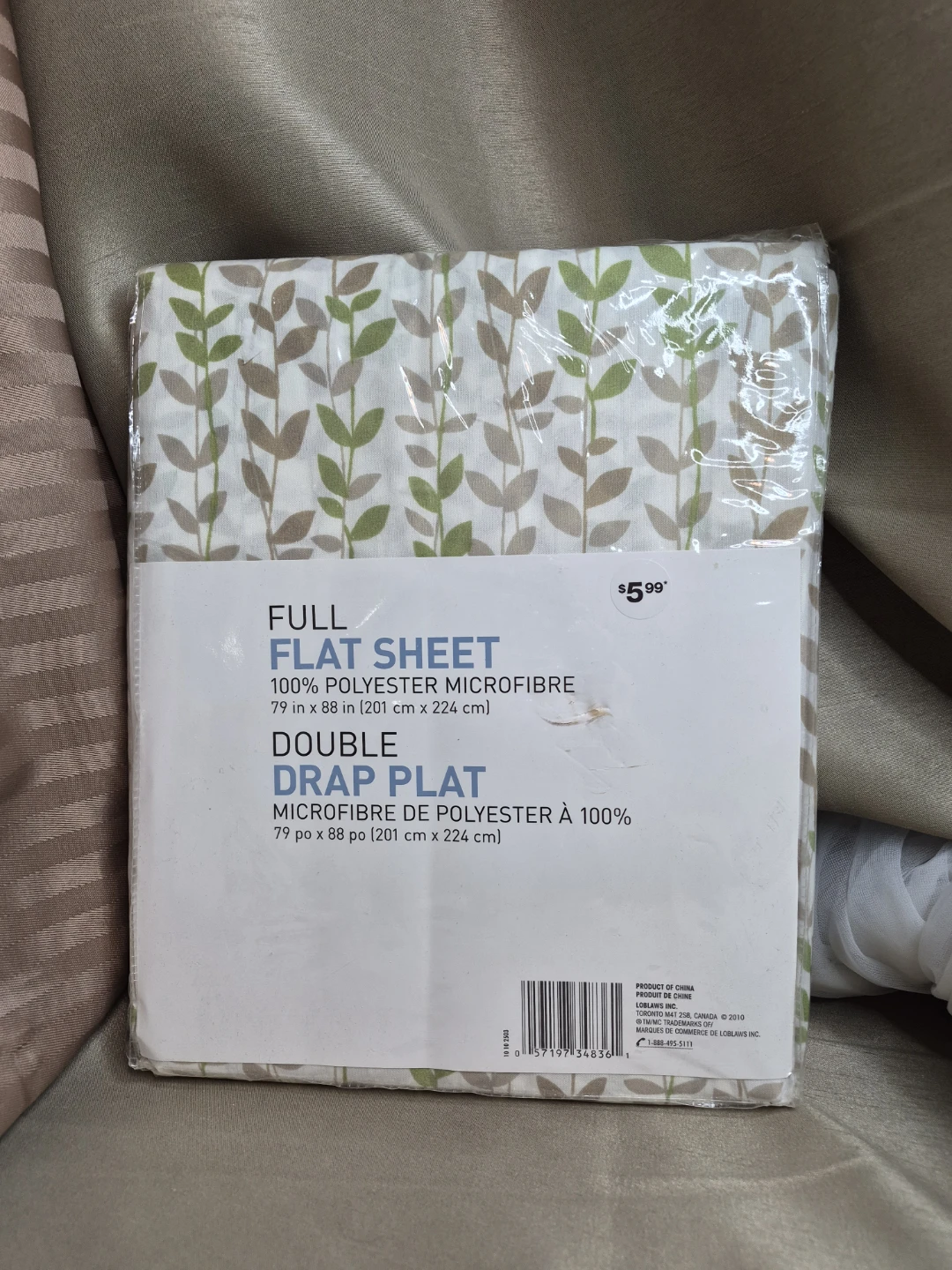 Full Flat Sheet 100% Polyester Microfiber 79" x 88"