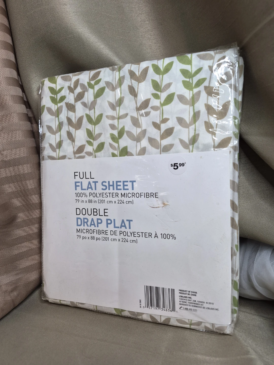 Full Flat Sheet 100% Polyester Microfiber 79" x 88" - photo 2