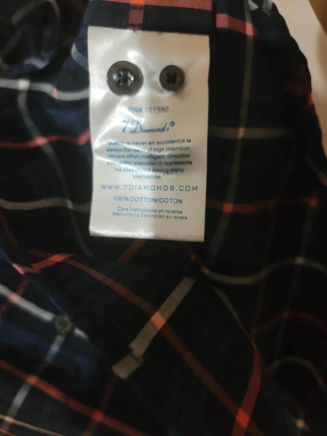 7 Diamonds Tradition Plaid Button Down Sz M Cotton Academia - photo 4