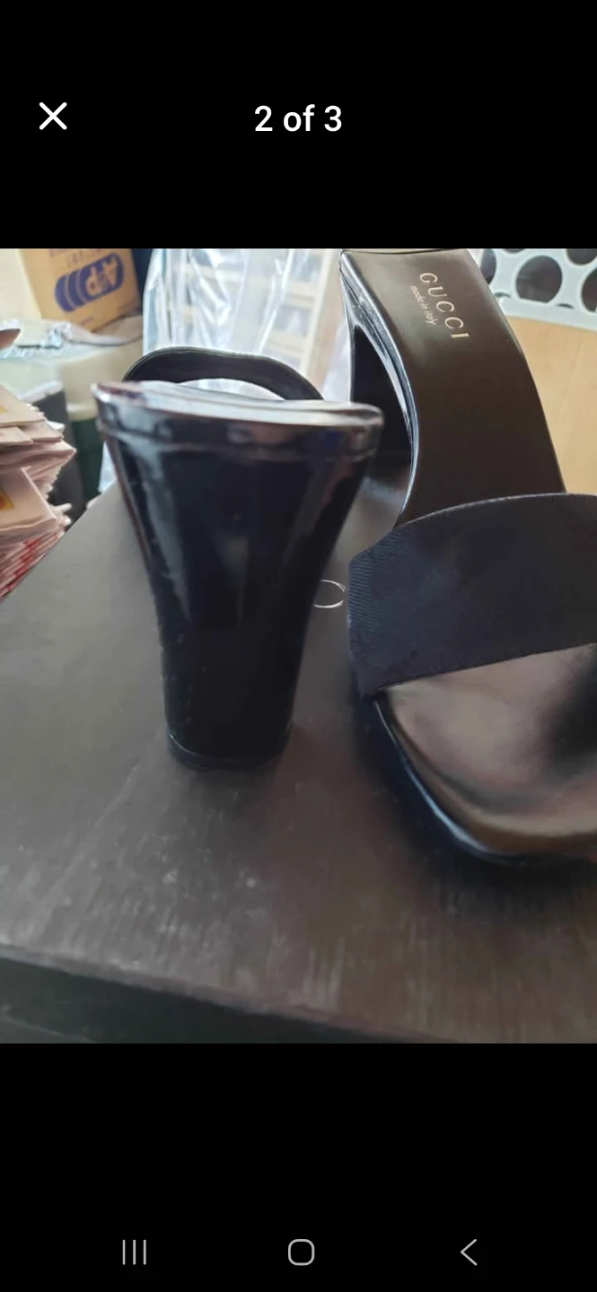 Gucci Black Canvas and Leather Heeled Sandals - photo 2
