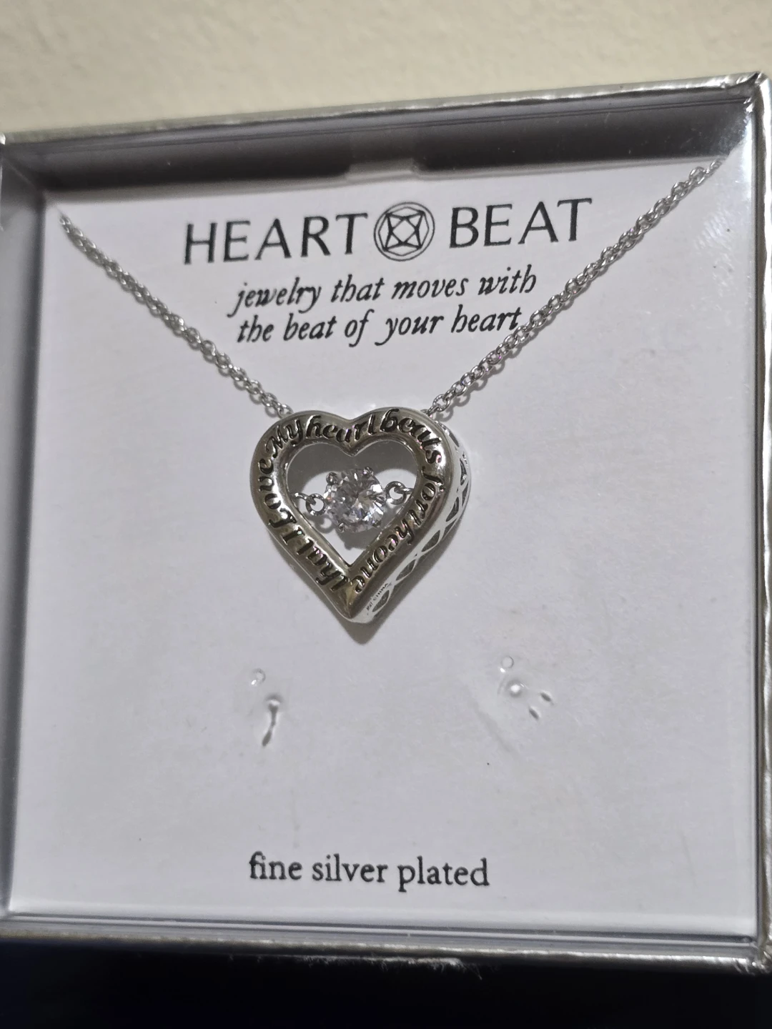 Heart Beat Collection Silver Plated Heart Necklace