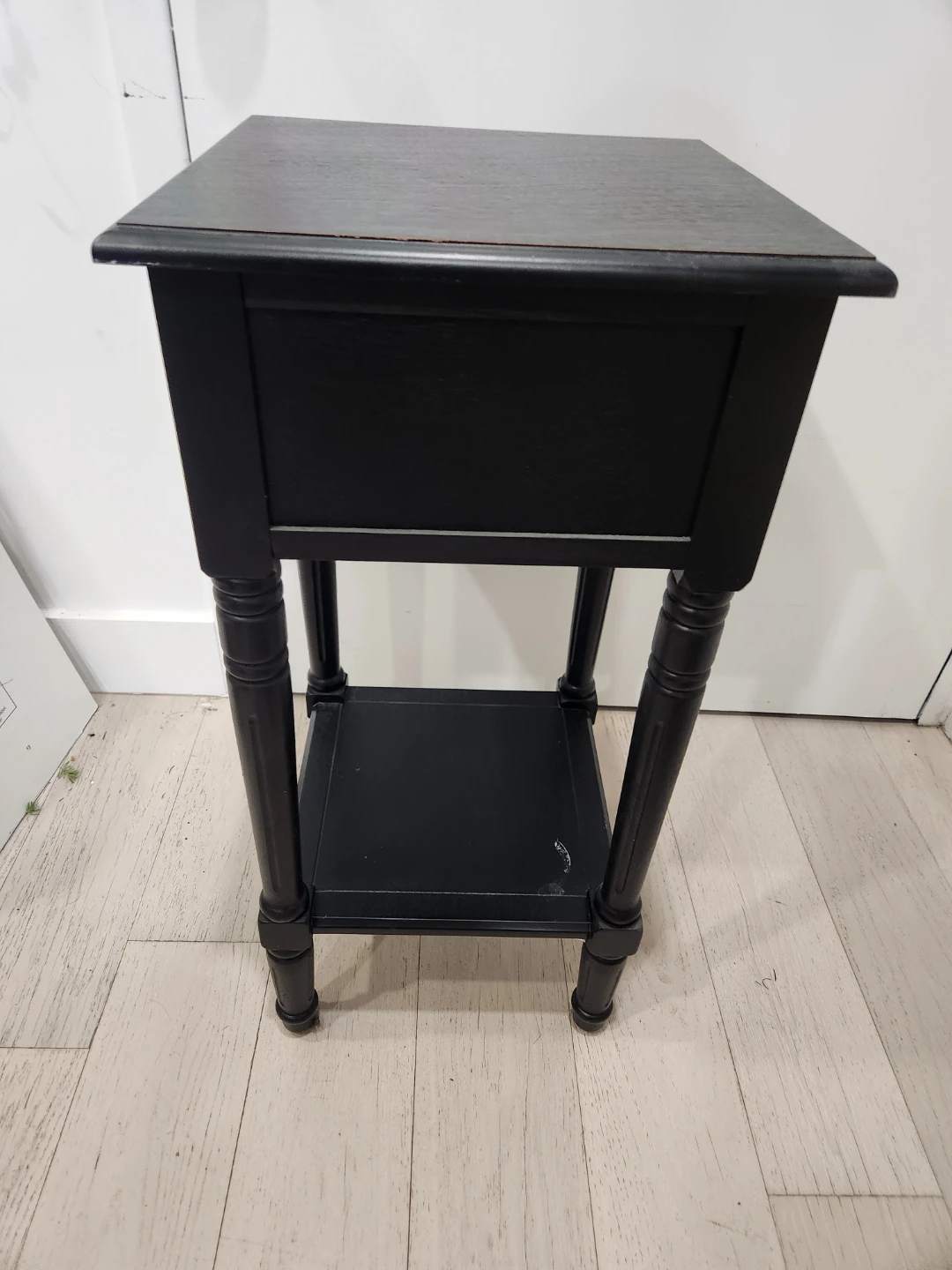 Black End Table with Drawer - photo 2