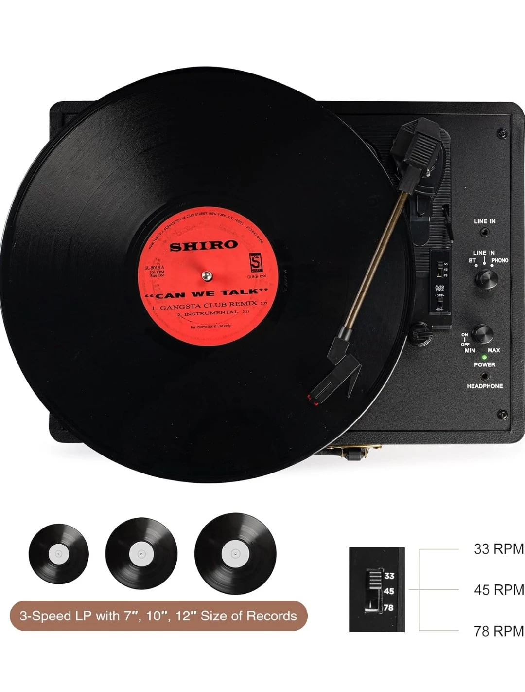 Retrolife Portable Bluetooth Turntable - photo 5