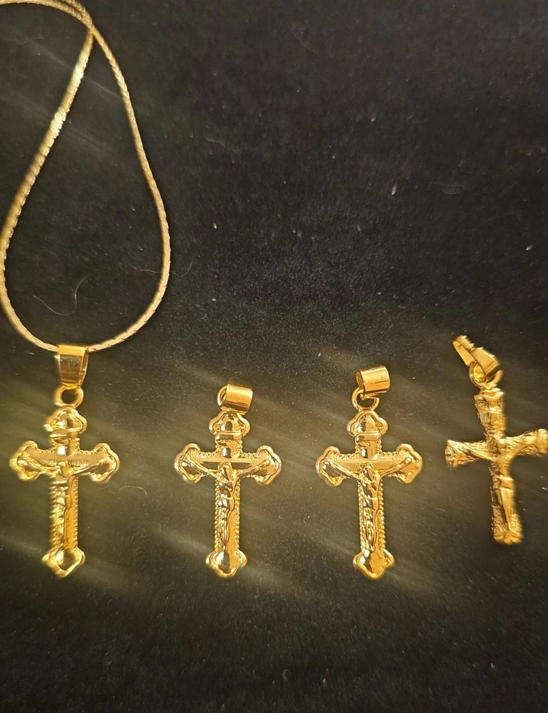 24 karat Gold plated copper  Crucifix Pendants