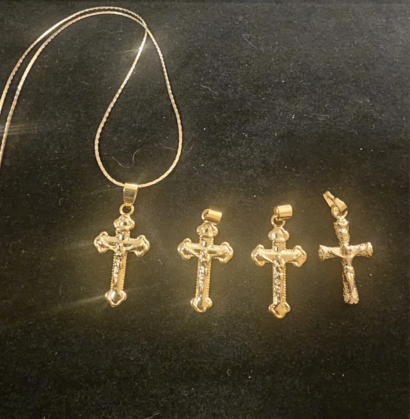 24 karat Gold plated copper  Crucifix Pendants - photo 3