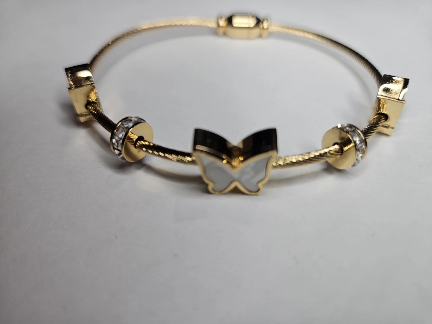 Gold Tone Butterfly Charm Bracelet