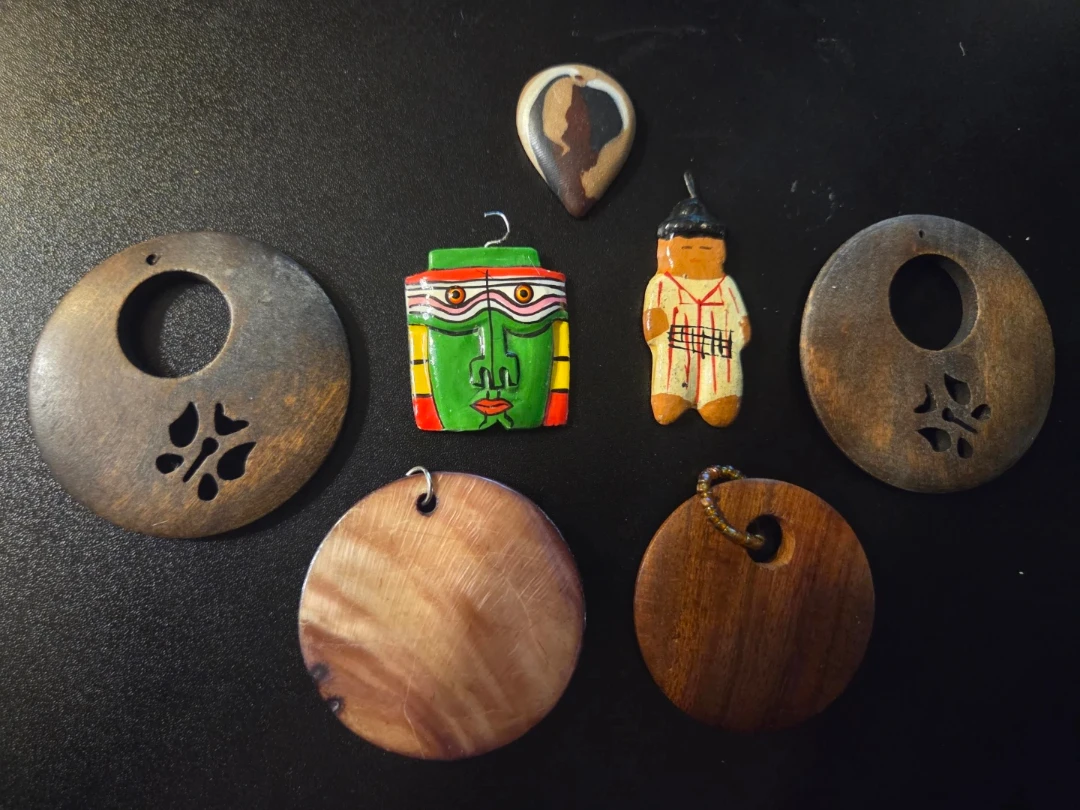 Assorted Wooden Pendants and Charms