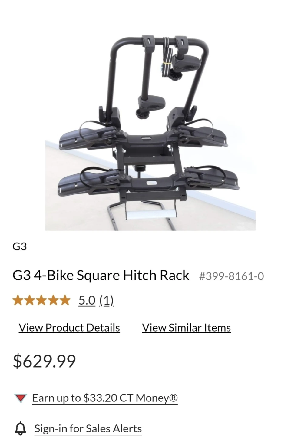 NEW G3 4-Bike Square Hitch Rack