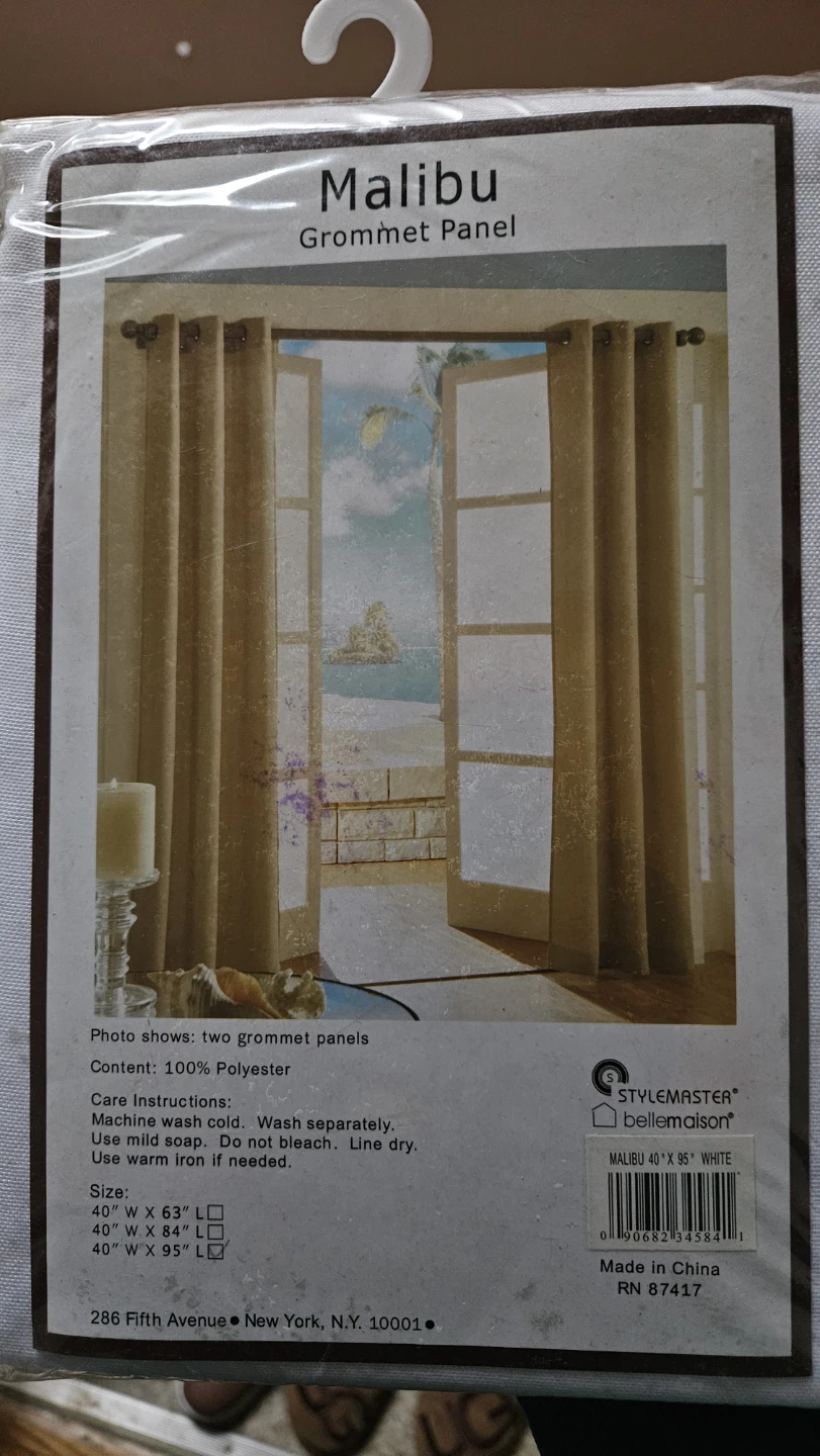 Stylemaster Malibu Grommet Curtain Panels - White