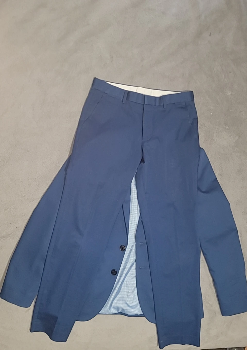 Express Extra Slim Blue Suit Jacket and Pants Set - photo 3