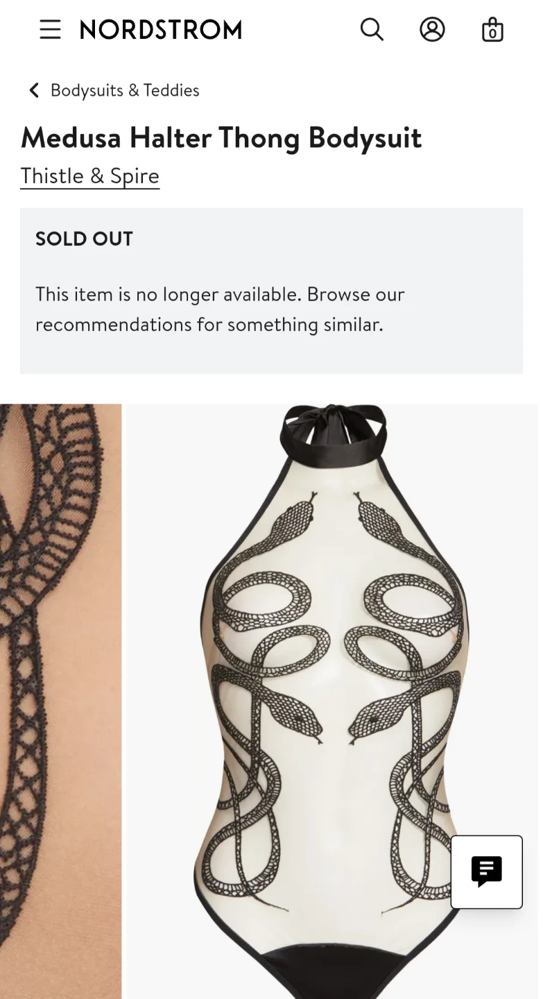 Thistle & Spire Medusa bodysuit - Snake embroidery XS-S - photo 3