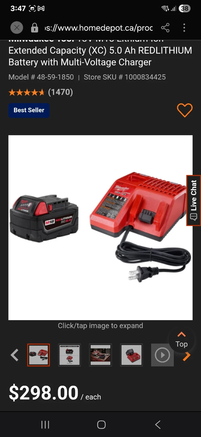 Milwaukee M18 REDLITHIUM XC 5.0 Ah Battery & Charger Kit