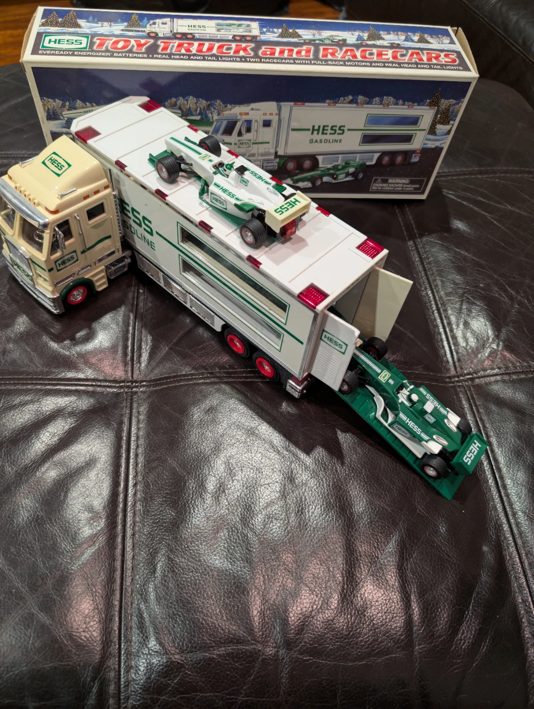 Vintage Hess 2003 Toy Truck and Race Cars - photo 5