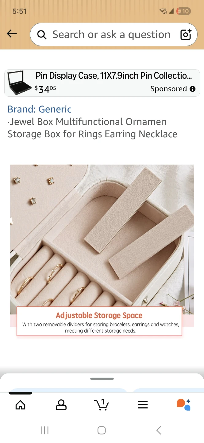 Pink Multifunctional Jewelry Organizer Box