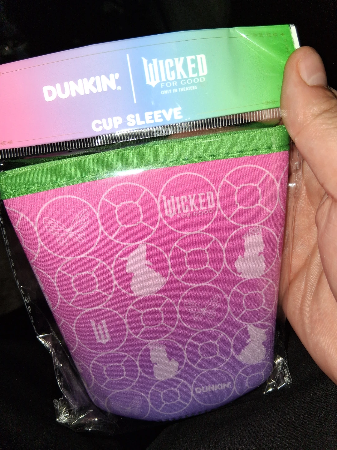 Dunkin & Wicked For Good Cup Sleeve collab