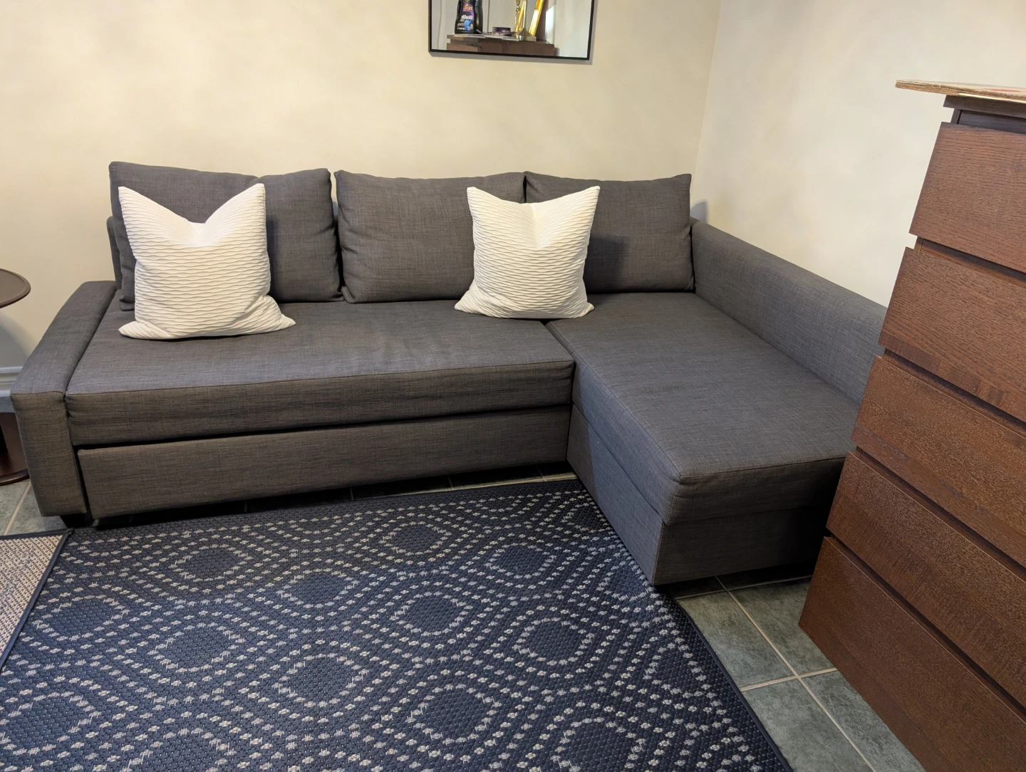 Grey Sectional Sofa Bed with Storage