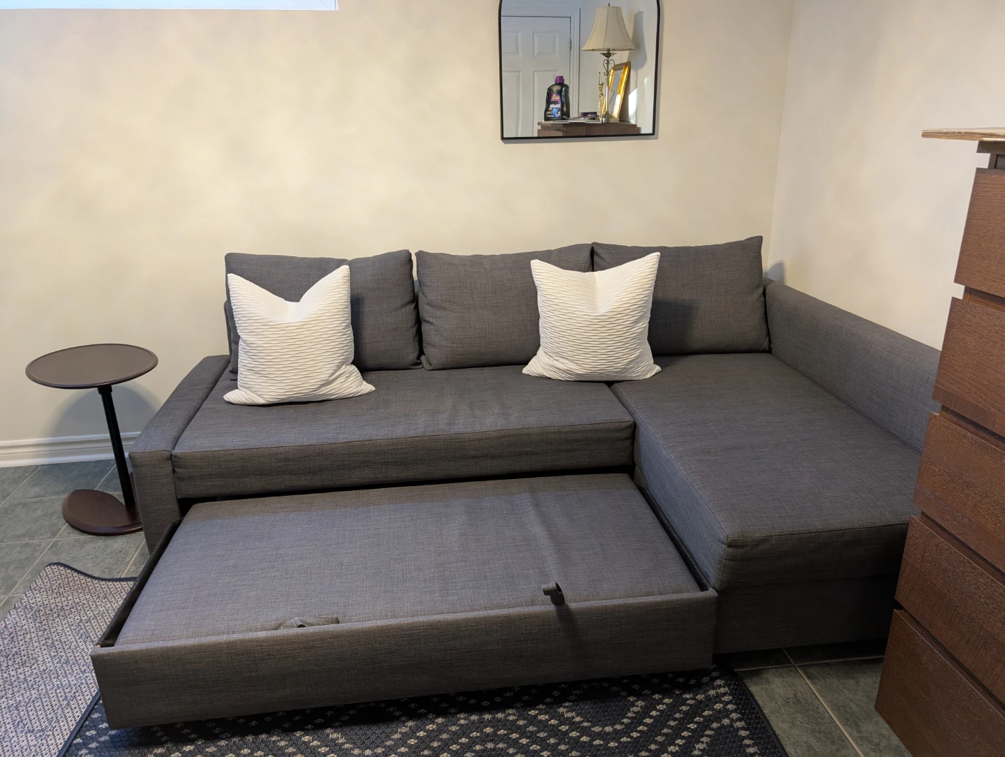 Grey Sectional Sofa Bed with Storage - photo 3