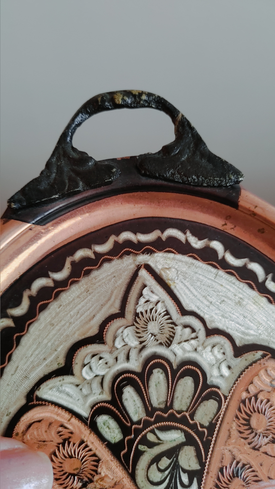 Copper Decorative Tray with Handles - photo 2