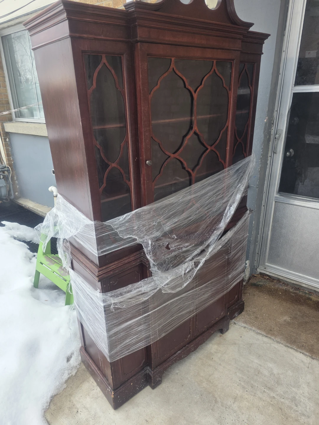 MOVING SALE-Wooden Display Cabinet with Glass Doors