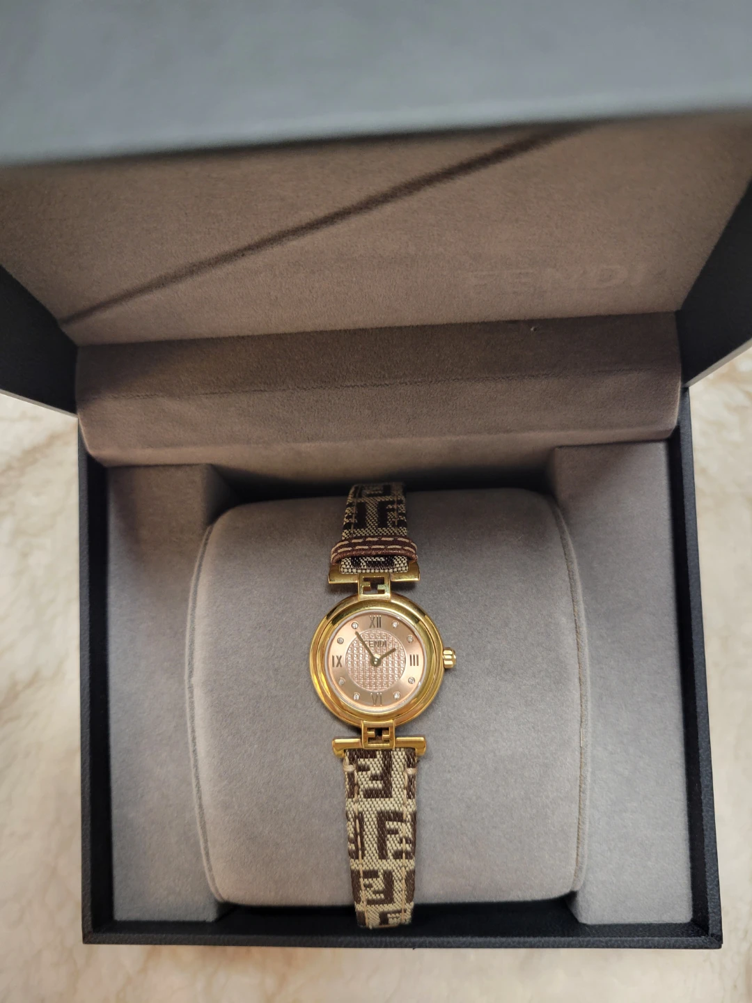 Fendi Watch with F Monogram Strap