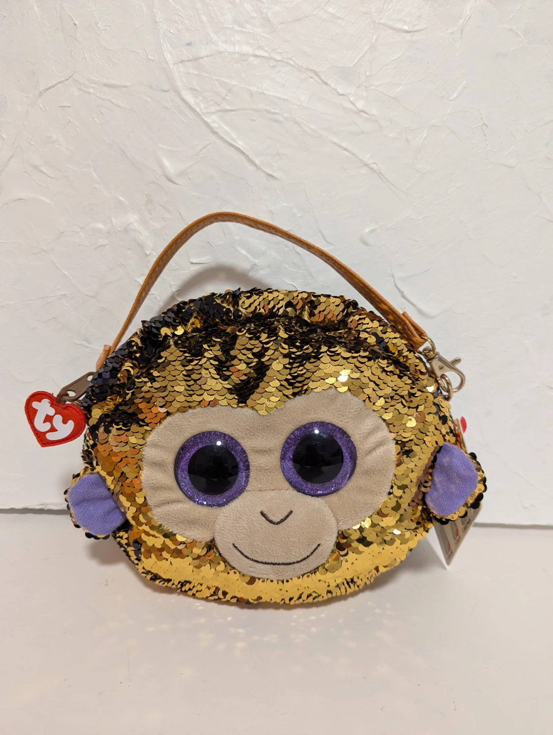 Ty Beanie Boos Sequined Monkey Coin Purse