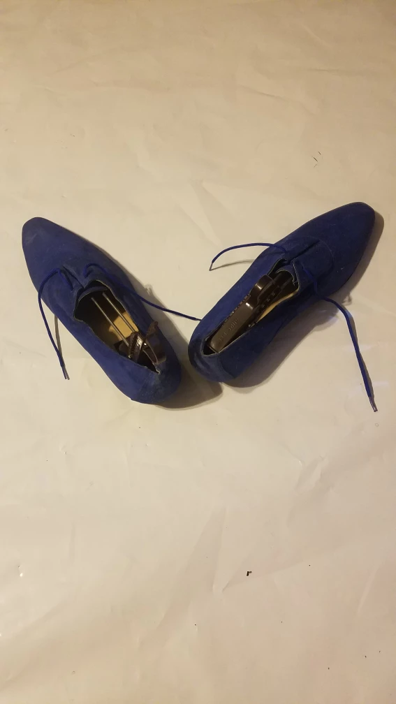 Royal Blue Suede Oxford Shoes - photo 3