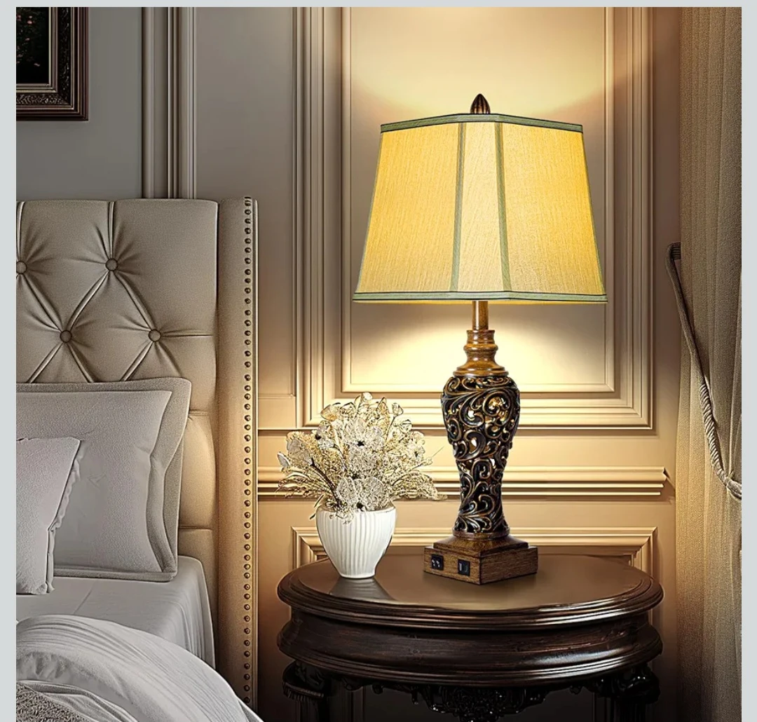 Ornate Table Lamps Set of 2 with USB Ports - photo 5