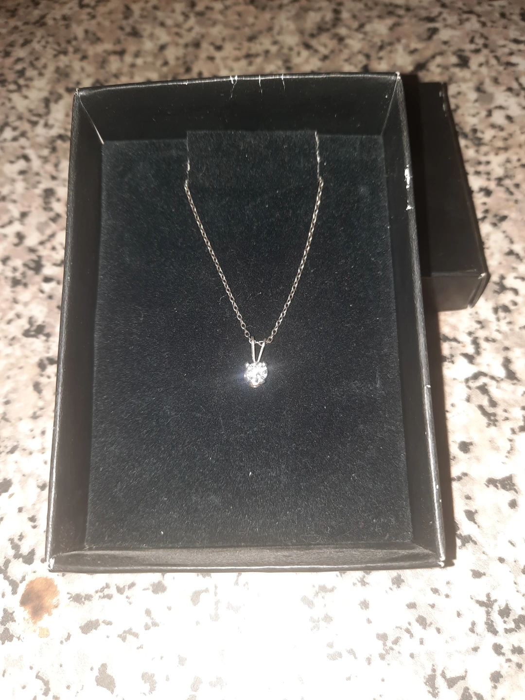 Real Diamond  Pendant Necklace with Box