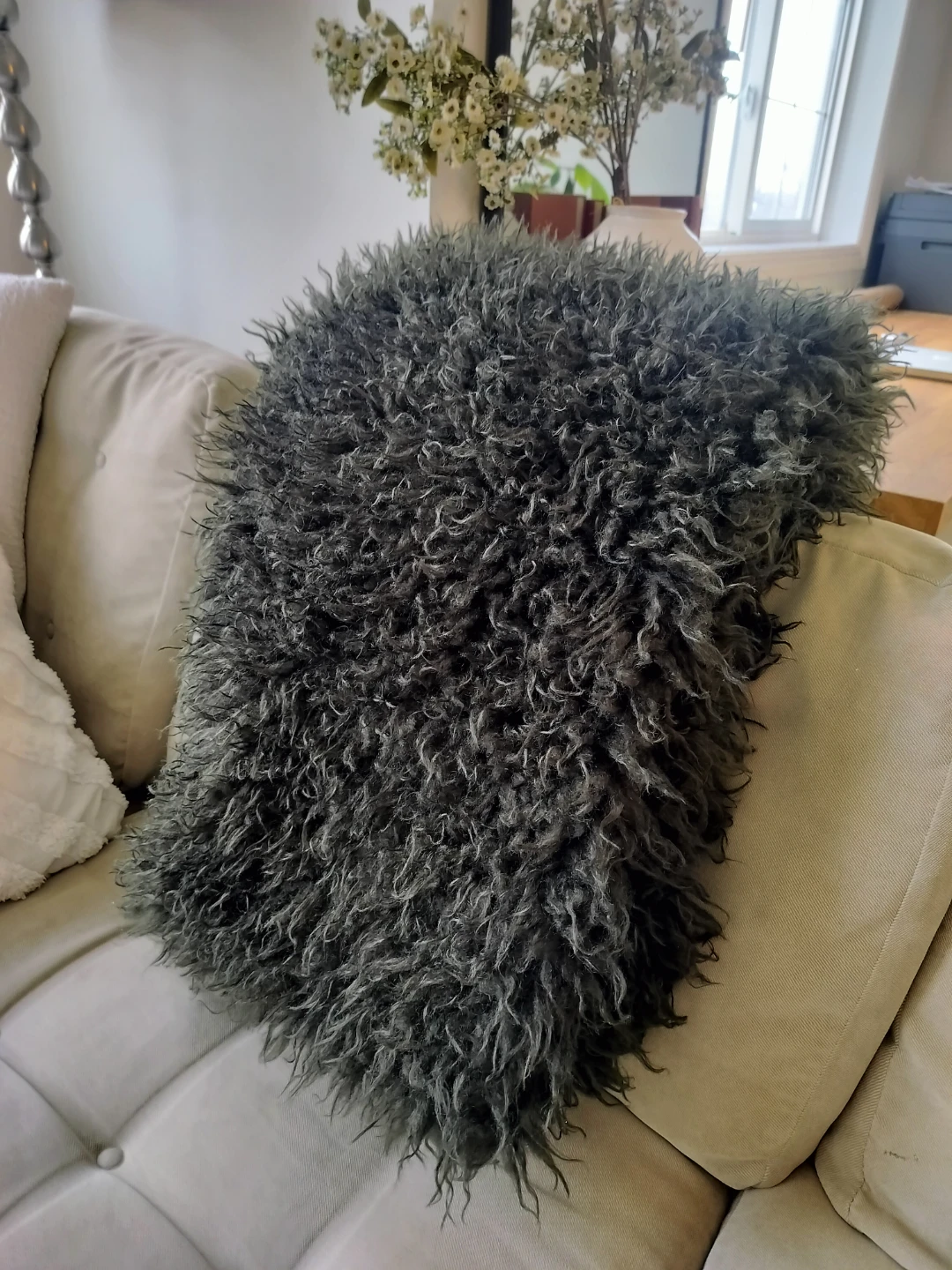 Dark green Faux Fur Throw Blanket