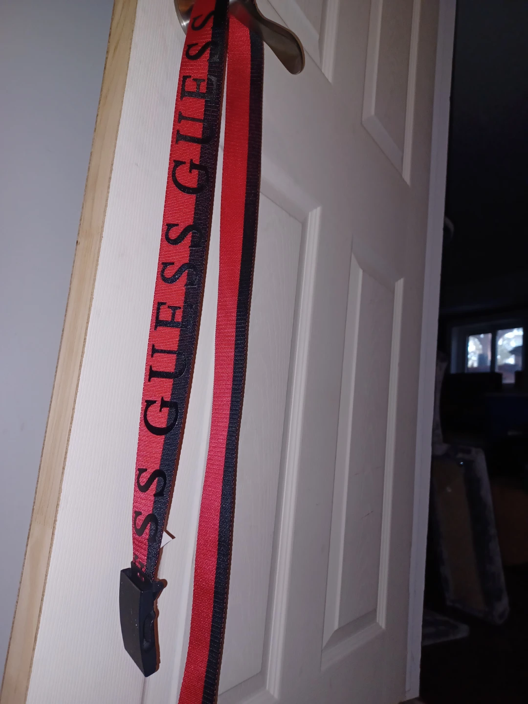 Guess Belt Red Black Logo