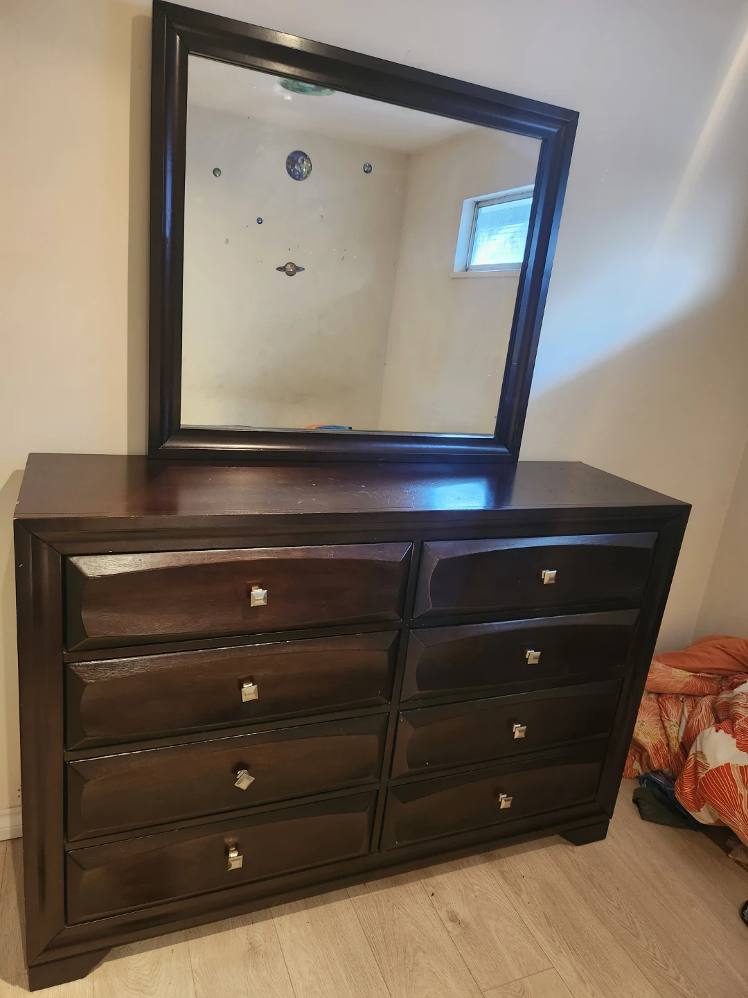 Dark Wood Dresser with Mirror - photo 3