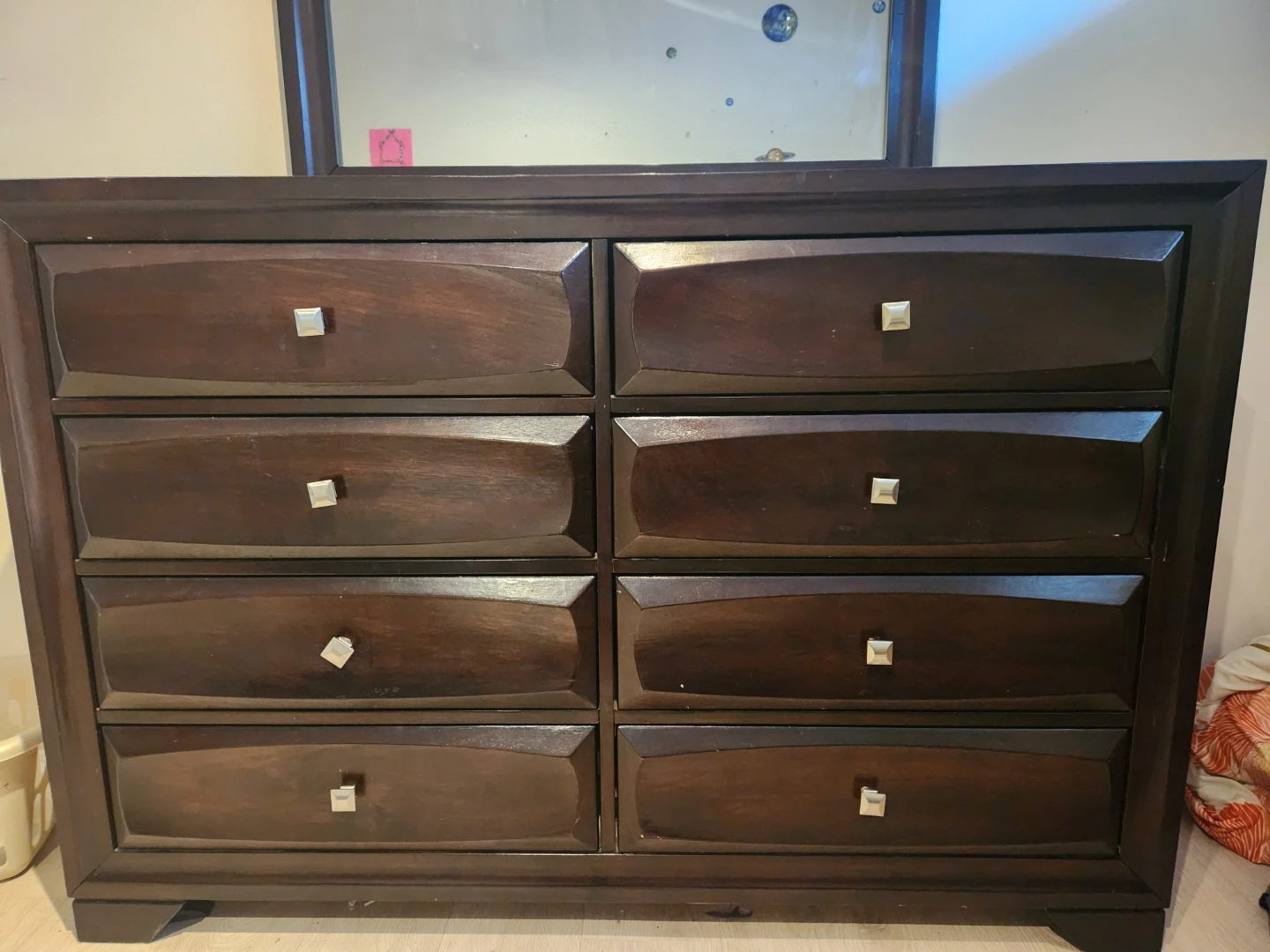 Dark Wood Dresser with Mirror - photo 4