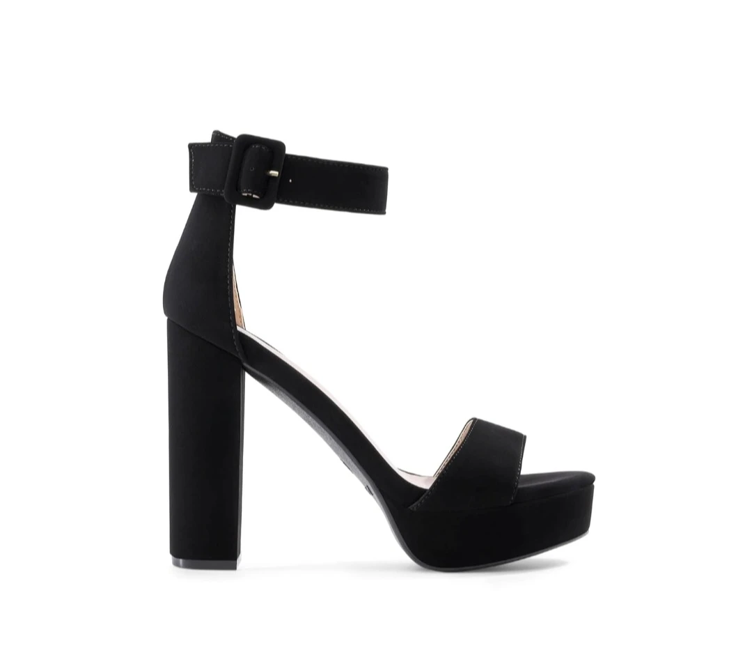 Dream Pairs Black Suede Platform Block Heels-Size 5.5 - photo 2