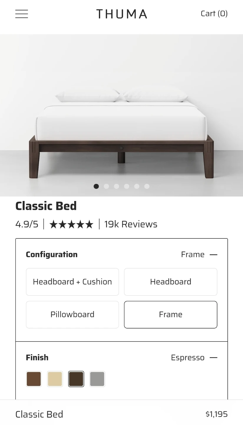 THUMA Classic Espresso Bed Frame (Excellent Condition) - photo 3