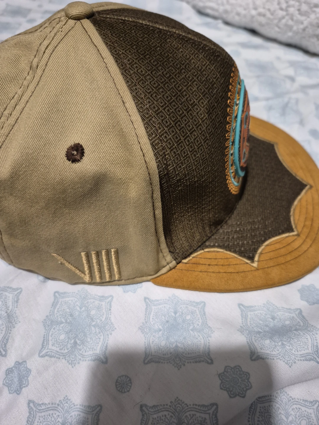 Brown Baseball Cap with Tribal Design - photo 4