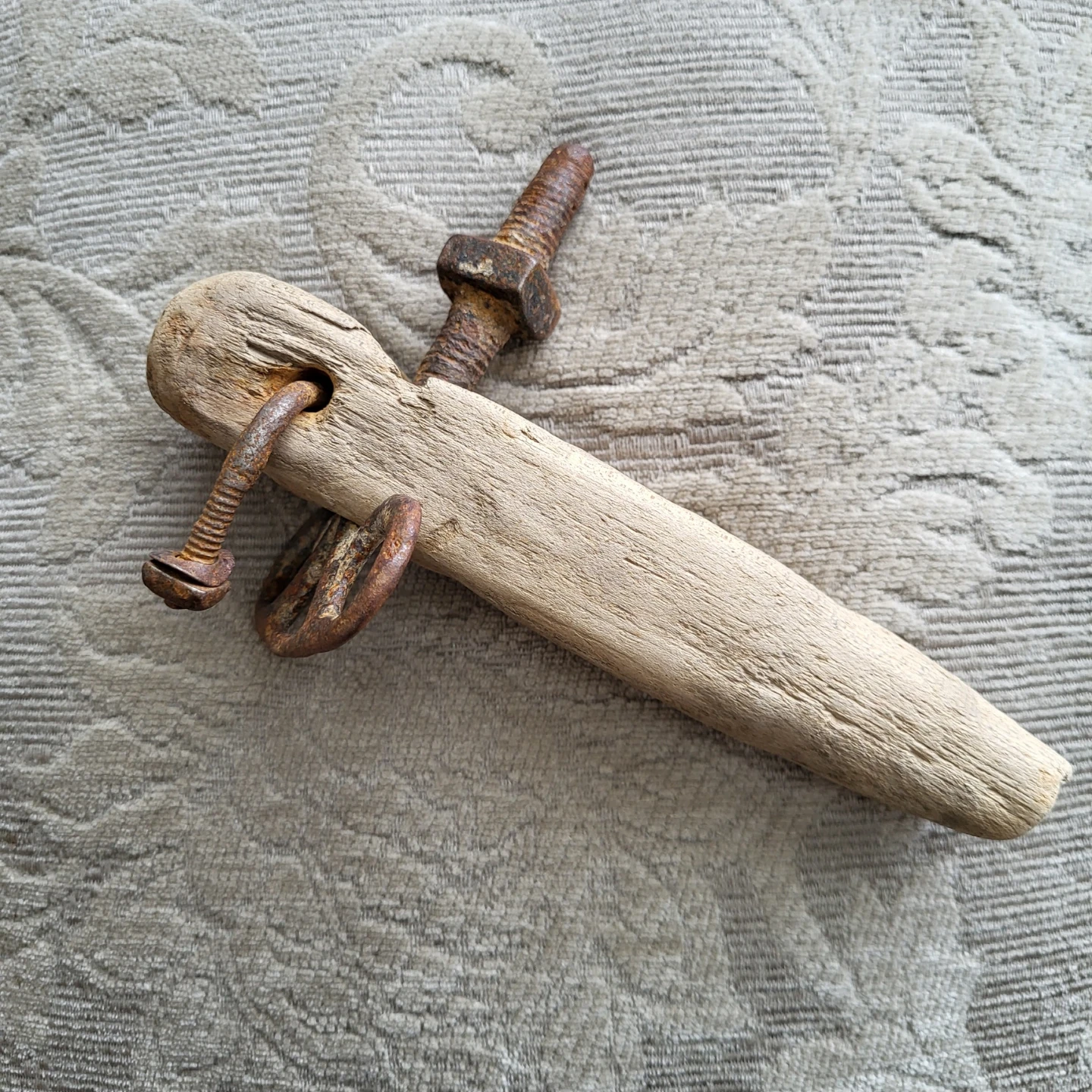 Vintage Wooden with Rusty Metal Hardware