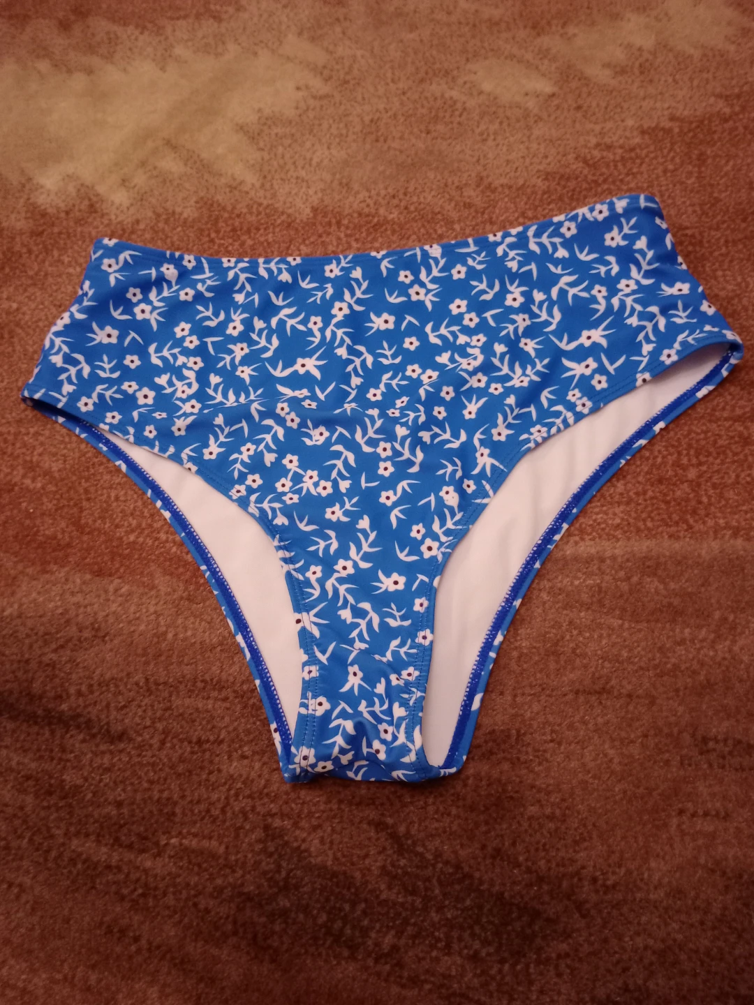 Blue Floral Bikini Bottoms-M/L