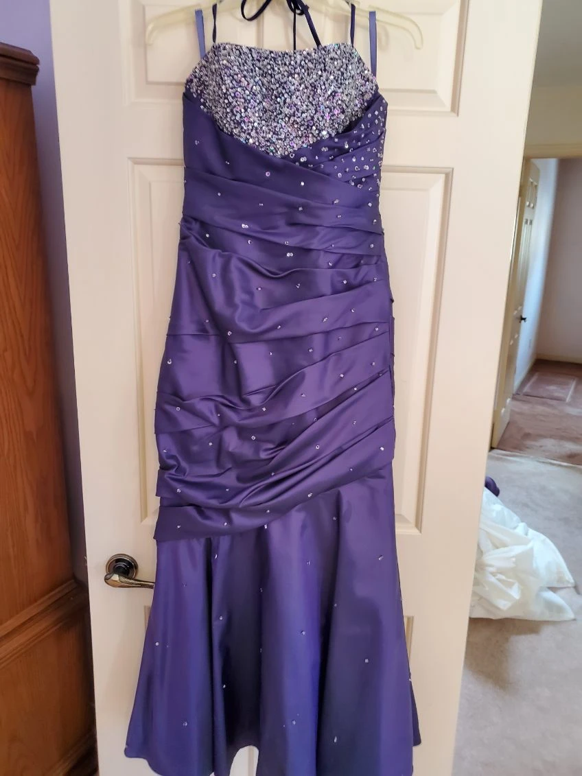 Mori Lee by Madeline Gardner Purple Beaded Strapless Gown - photo 2