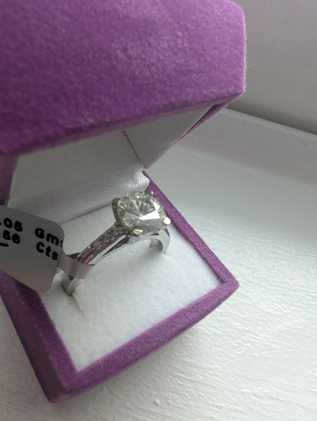Brand New Silver Moissanite Ring For Sale