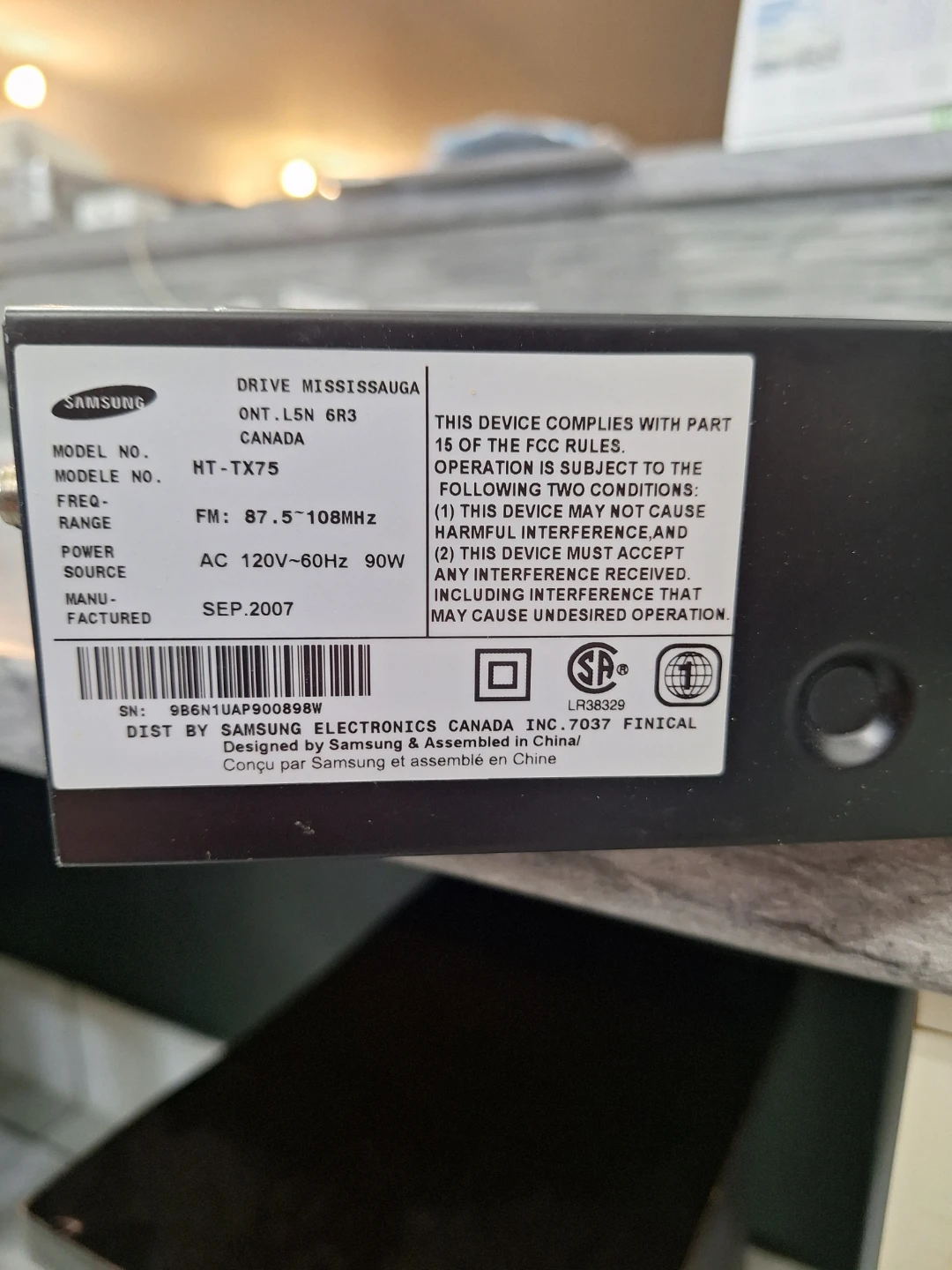 Samsung HT-TX75 Home Theatre System - photo 3