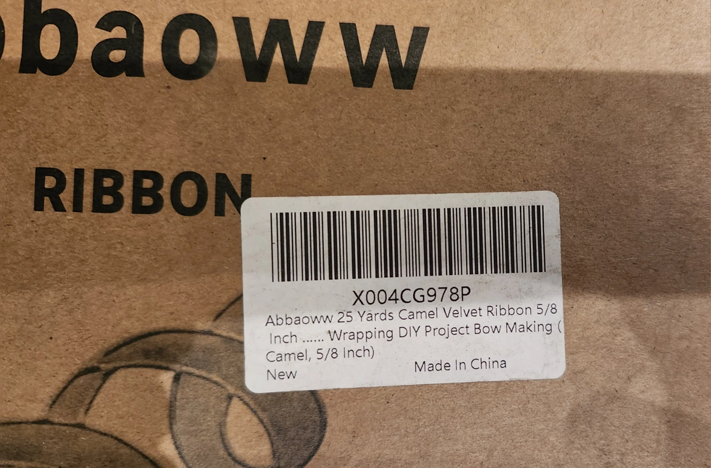 Abbaoww Camel Velvet Ribbon 5/8 Inch - 25 Yards - photo 4